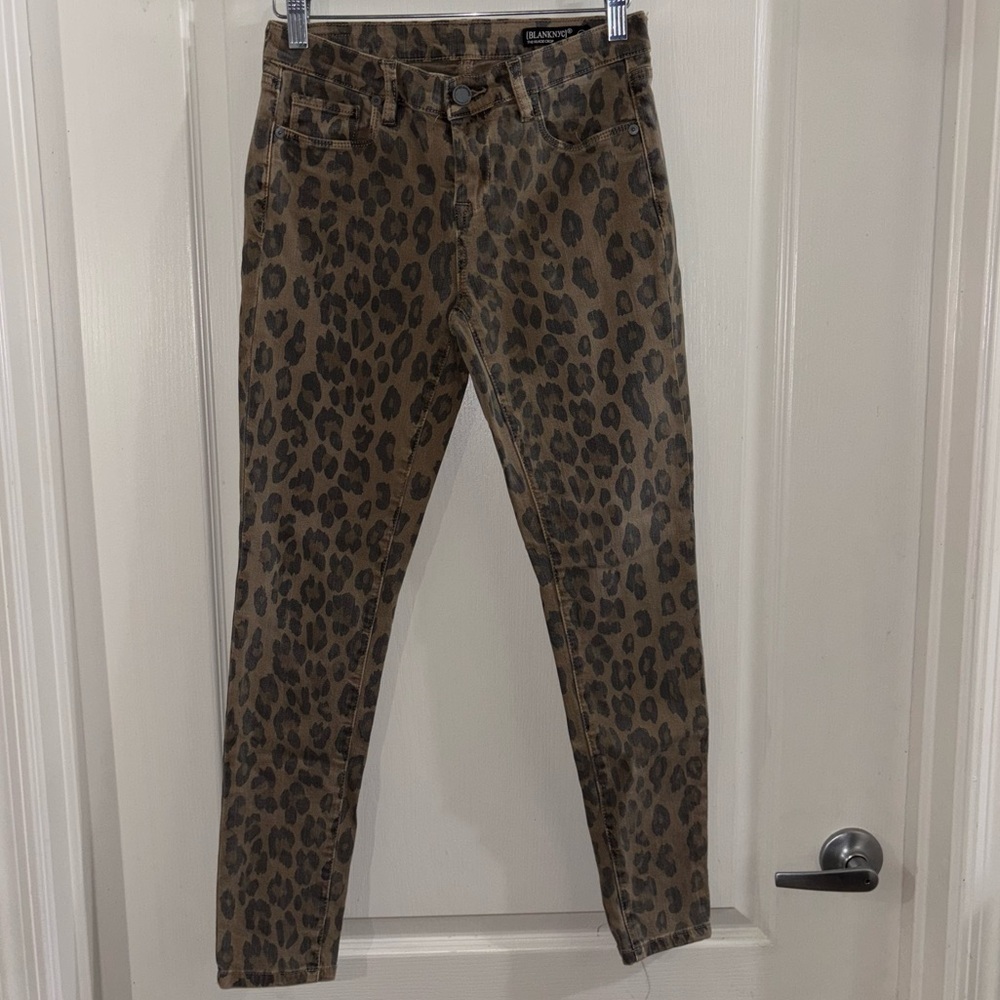 Blank NYC Brown Leopard Print Ankle Jeans